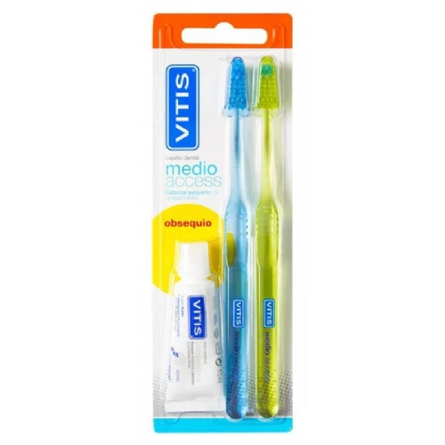 Cepillo dental adulto vitis access medio blister 2 unidades - vitis access
