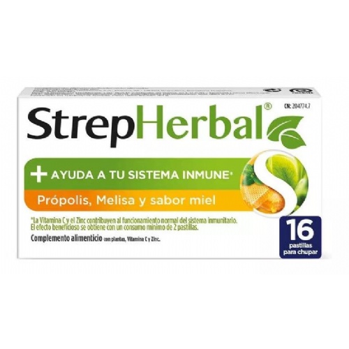 Strepherbal  16 pastillas para chupar sabor propolis melisa miel