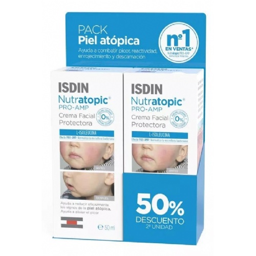 Isdin pack ahorro nutratopic pro-amp crema facial protectora 2x50ml