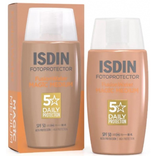 Isdin fotoprotector fusion water magic  1 frasco 50 ml color medium