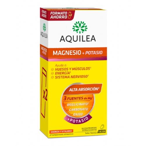Aquilea magnesio+ potasio  28 comprimidos efervescentes sabor naranja