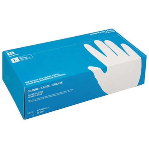 Interapothek guantes latex c/polvo 100ud talla l