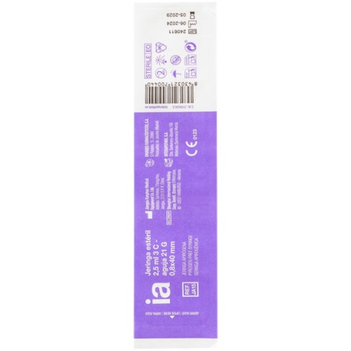 Jeringa con aguja esteril interapothek 1 unidad 2,5 ml 40 mm x 0,8 mm