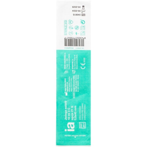 Interapothek  jeringa esteril con aguja 10 ml 40 mm x 0,8 mm