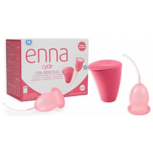 Copa menstrual enna cycle 2 unidades talla m + esterilizador