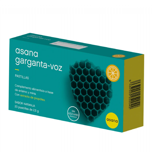 Asana garganta-voz sabor naranja 20 pastillas