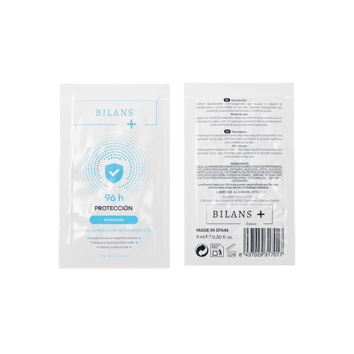Bilans + crema desodorante antitranspirante 96h 1 sobre 9ml