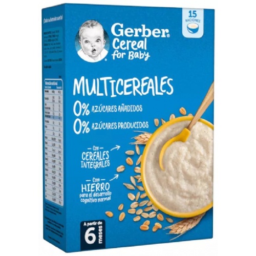 Gerber multicereales 0% azucares añadidos  1 estuche 270 g