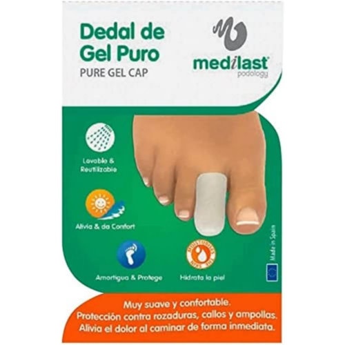 Dedal de gel puro medilast 1 unidad talla l color blanco - medilast forrado de gel puro
