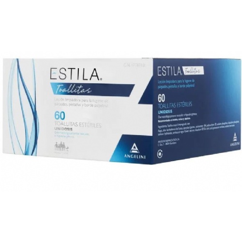 Estila toallitas esteriles de un solo uso higiene de parpados/ pestañas y borde palpebral 60 unidad