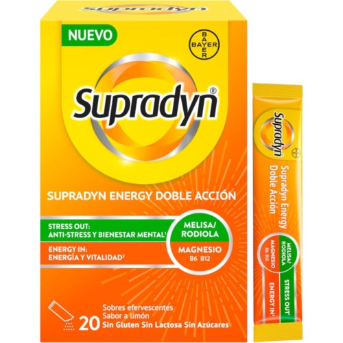 Supradyn energy doble accion 20 sobres efervescentes