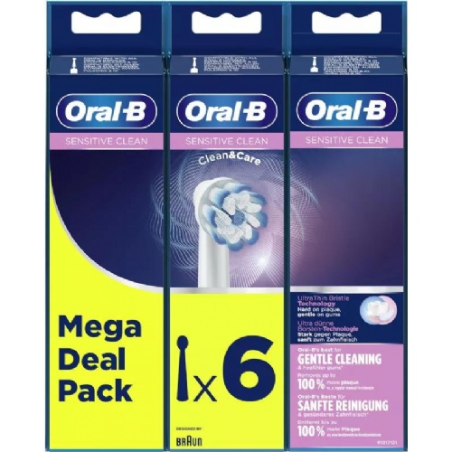 Oral b recambio cepillo electrico sensitive clean pack 6 ud