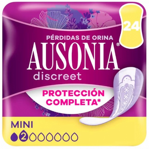 Absorbente incontinencia orina muy ligera ausonia discreet mini 24 unidades