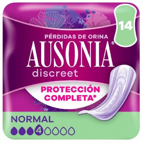 Absorbente incontinencia orina muy ligera ausonia discreet normal 14 unidades