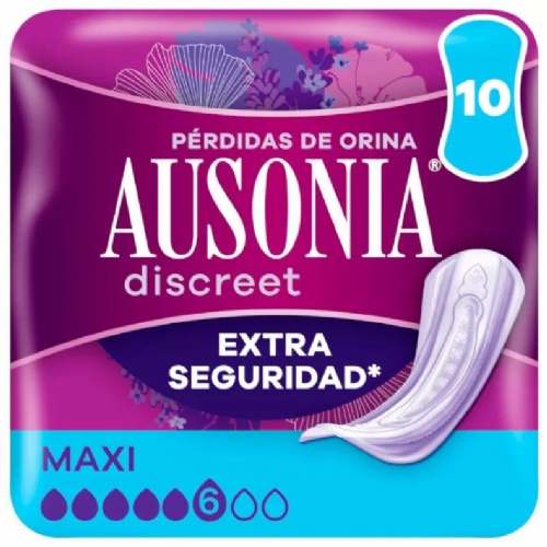 Absorbente incontinencia orina muy ligera ausonia discreet maxi 10 unidades - ausonia discreet maxi