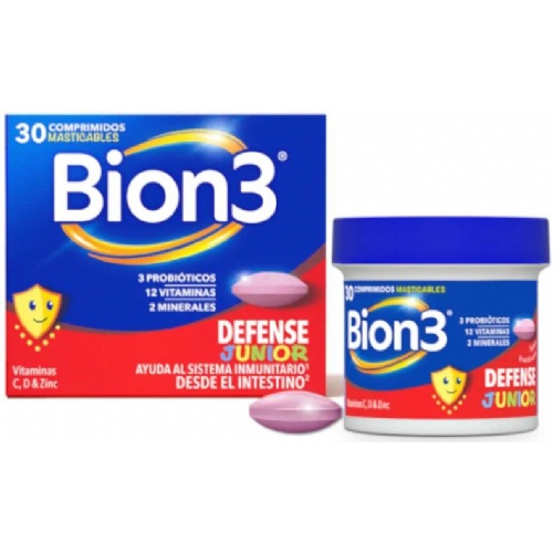 Bion 3 defense junior  30 comprimidos masticables sabor frambuesa