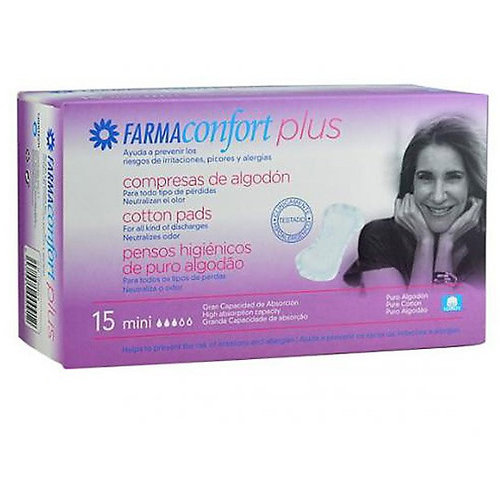 Compresas de algodon farmaconfort plus mini 15 compresas - farmaconfort plus