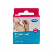Esparadrapo hipoalergico omniplast tejido resistente 1 unidad 5 m x 1,25 cm color blanco - omniplast