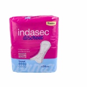 Compresa perdidas leves indasec discreet normal 24 unidades - indasec discreet