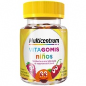 Multicentrum vitagomis niños  30 caramelos de goma sabor frutos cereza naranja y fresa/frambuesa