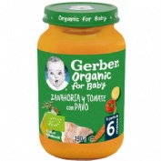 Gerber organic zanahoria tomate pavo  1 tarrito 190 g