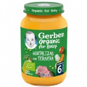 Gerber organic hortalizas con ternera  1 tarrito 190 g