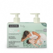 Suavinex baby i love bath time  1 envase 500 ml gel baño espumoso + 1 envase 500 ml leche hidratant