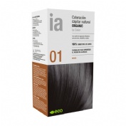 Interapothek  coloracion capilar natural organic  1 kit tono 01 negro